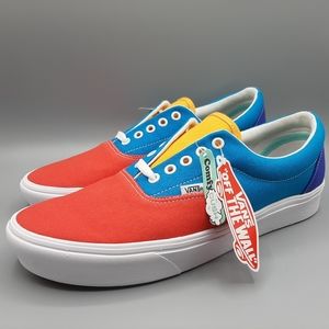 red and blue vans shoes
